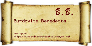 Burdovits Benedetta névjegykártya